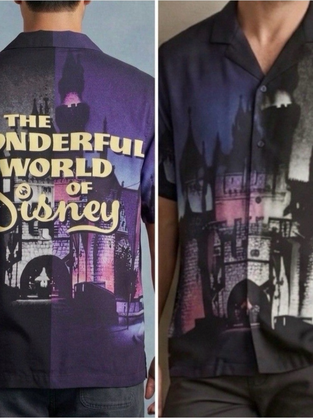 Sale! New Disney Disneyland 100 Unisex 1X Castle Print Button-Up Shirt